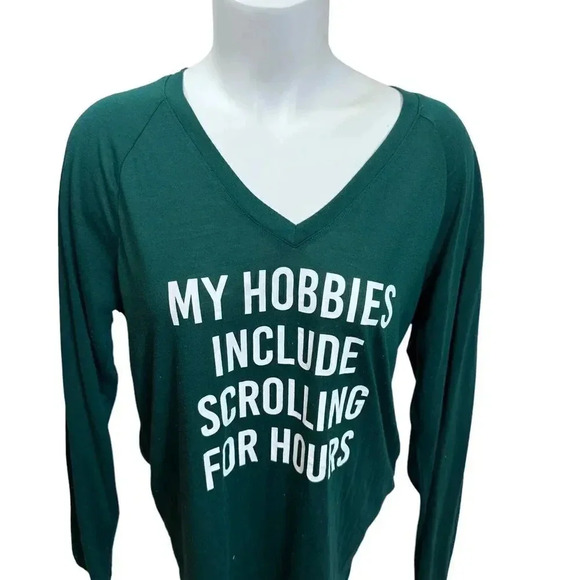 Torrid long sleeve v neck green T-shirt size 00-M/L - Picture 2 of 9
